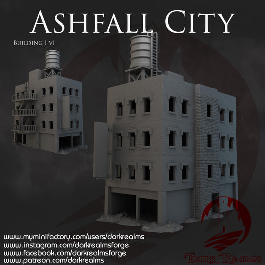 Dark Realms Ashfall City - Building 1 - Printed on FDM Bambu Lab X1 Carbon (Custom Order) - product image