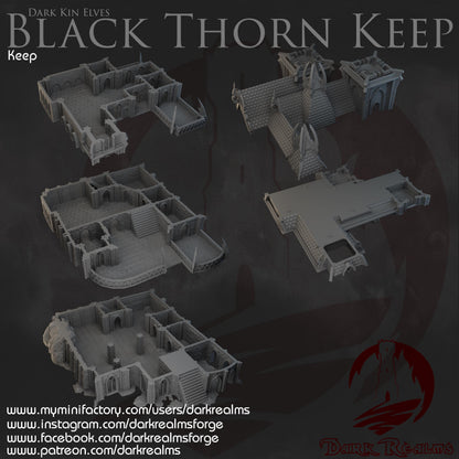 Dark Realms Dark Kin Elves - Black Thorn Keep - Printed on FDM Bambu Lab X1 Carbon (Custom Order) - product image 2 of 2