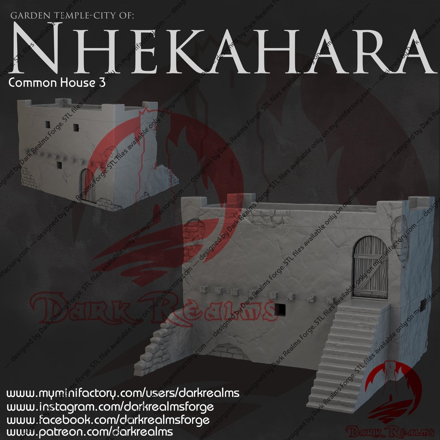 Dark Realms Nhekahara - Common House 3 - Printed on FDM Bambu Lab X1 Carbon (Custom Order) - product image