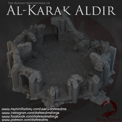 Dark Realms Ruined Watchtower - Al-Karak Aldir - Printed on FDM Bambu Lab X1 Carbon (Custom Order) - product image 3 of 9