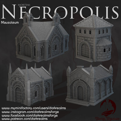 Dark Realms Necropolis - Mausoleum - Printed on FDM Bambu Lab X1 Carbon (Custom Order) - product image 1 of 5