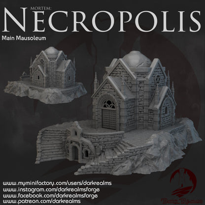 Dark Realms Necropolis - Main Mausoleum - Printed on FDM Bambu Lab X1 Carbon (Custom Order) - product image 1 of 2