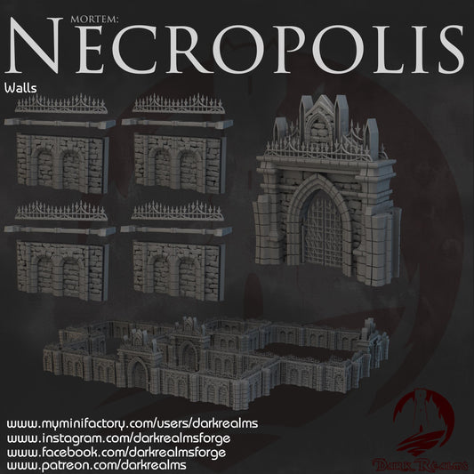 Dark Realms Necropolis - Walls - Printed on FDM Bambu Lab X1 Carbon (Custom Order) - product image 1 of 2