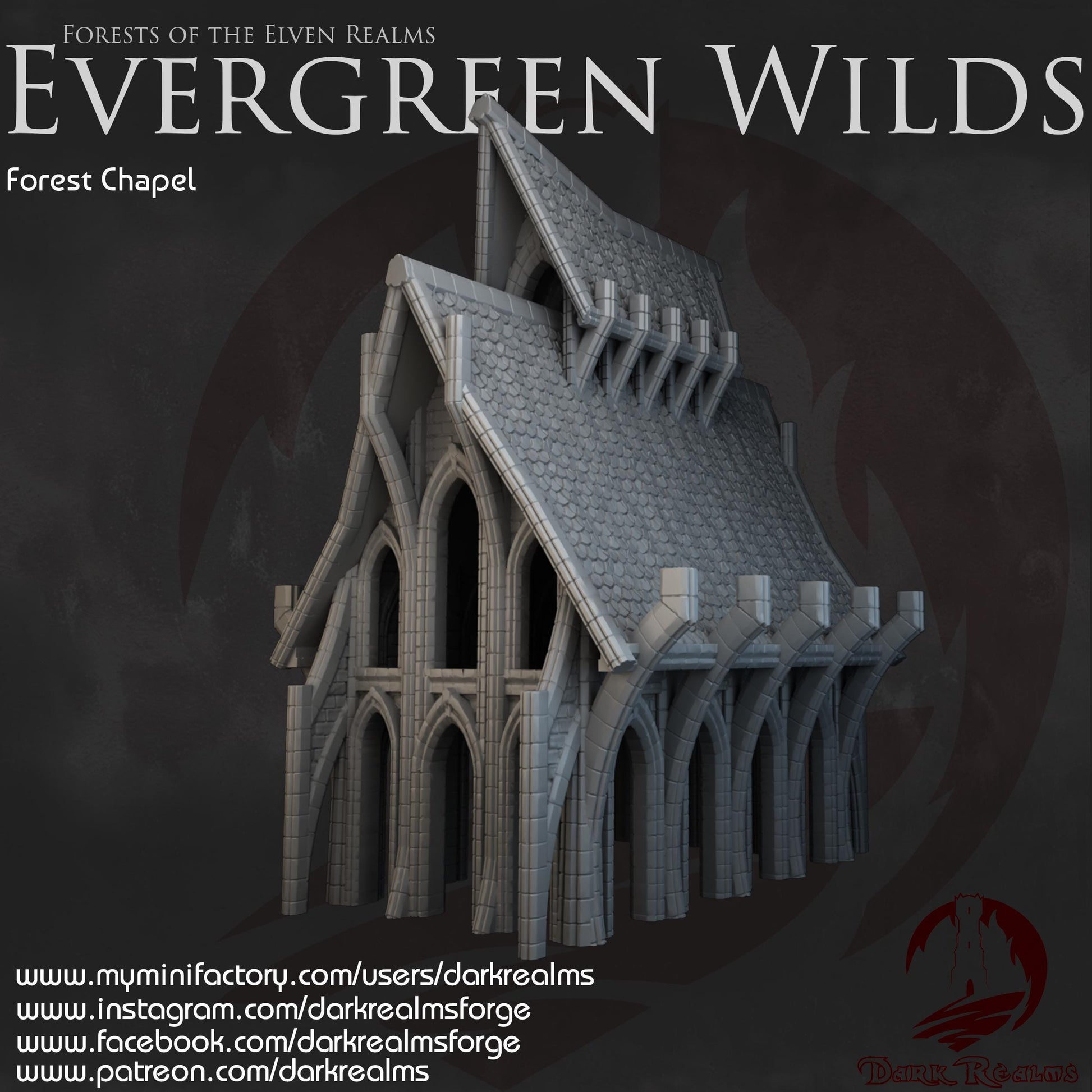 Dark Realms Evergreen Wilds - Forest Chapel - Printed on FDM Bambu Lab X1 Carbon (Custom Order) - product image