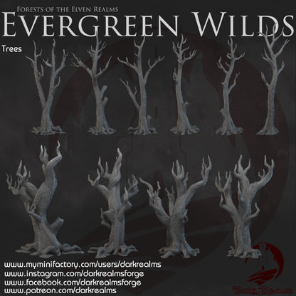 Dark Realms Evergreen Wilds - Trees - Printed on FDM Bambu Lab X1 Carbon (Custom Order) - product image 1 of 2