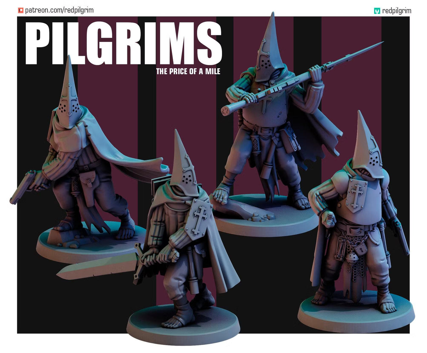 Pilgrims x4 Trench Crusade Compatible (Custom Order) - product image 1 of 8