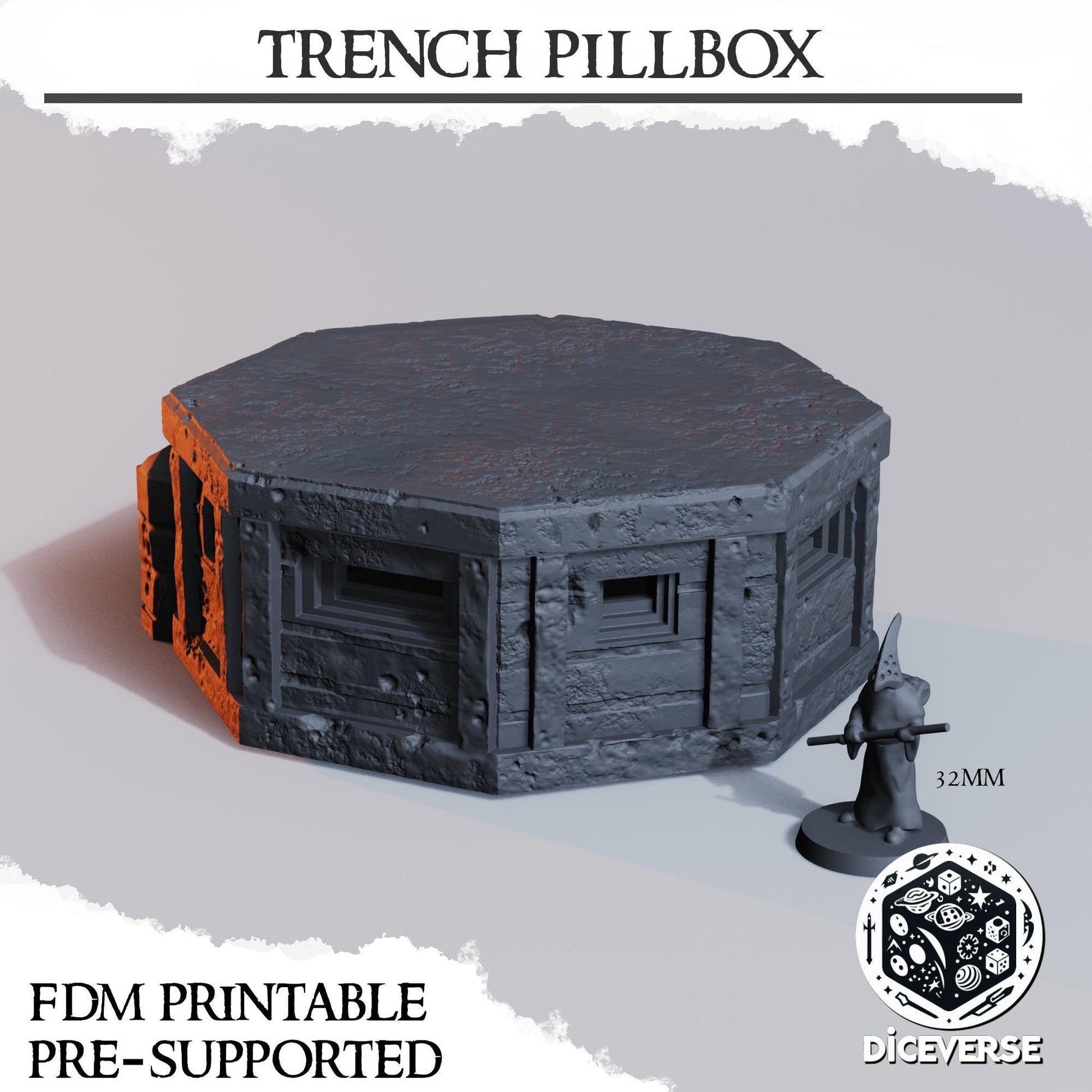 Diceverse Trench Terrain: Pillbox - Trench  Compatible (Custom Order) - product image 1 of 3