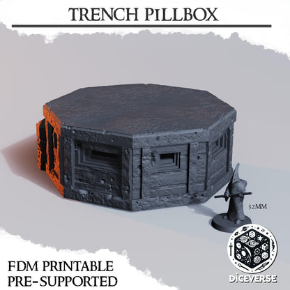 Diceverse Trench Terrain: Pillbox - Trench  Compatible (Custom Order) - product image 1 of 3