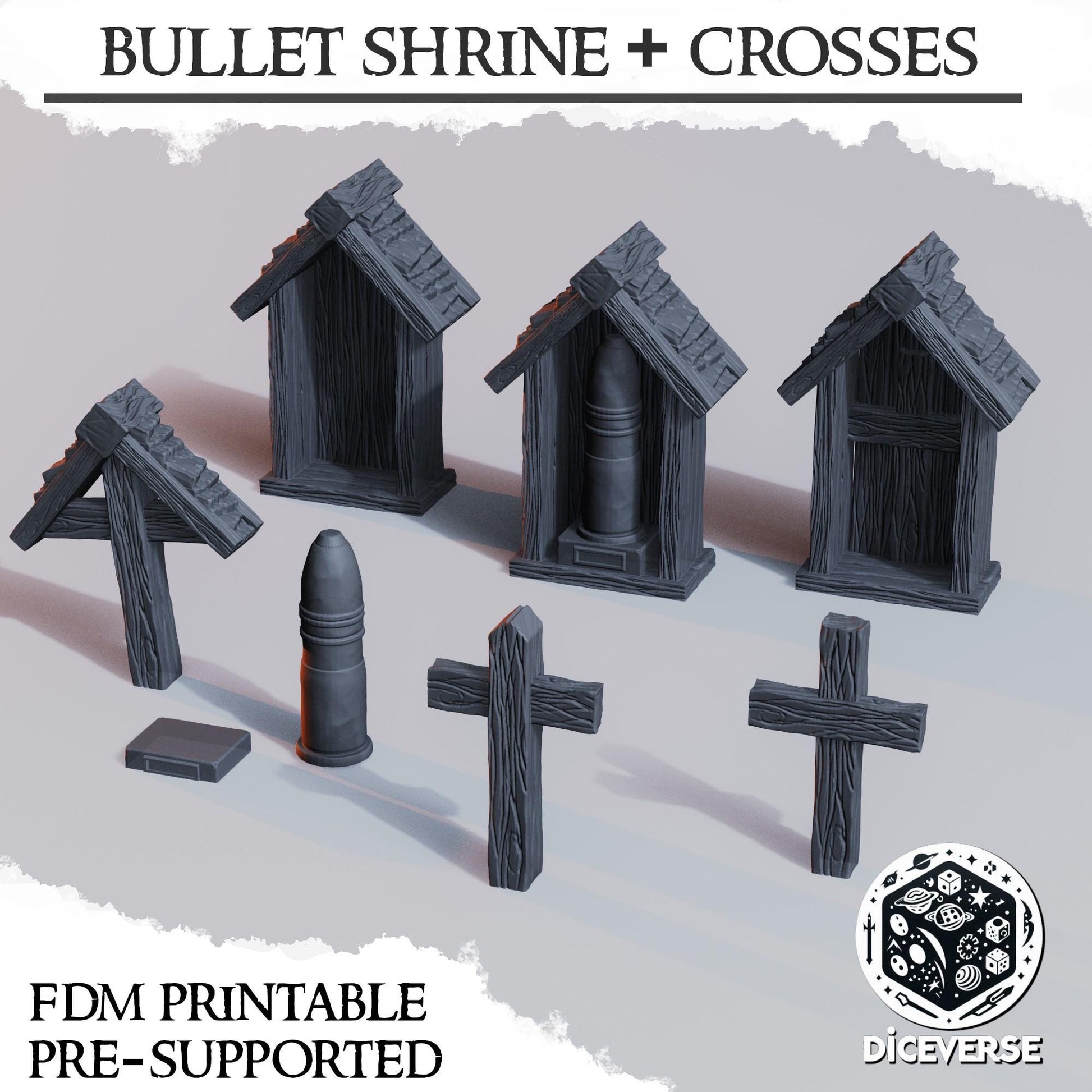 Diceverse Trench Terrain: Bullet Shrine & Crosses - Trench  Compatible (Custom Order) - product image