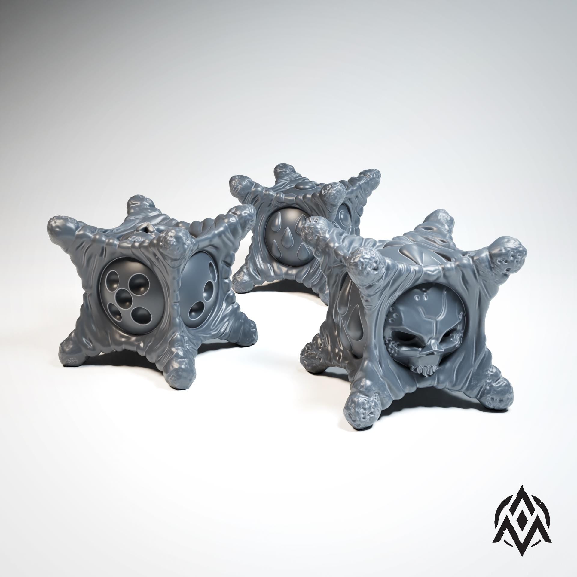 Arcamundi Skull Blood Token Dice Set - Trench  Compatible (Custom Order) - product image 1 of 2