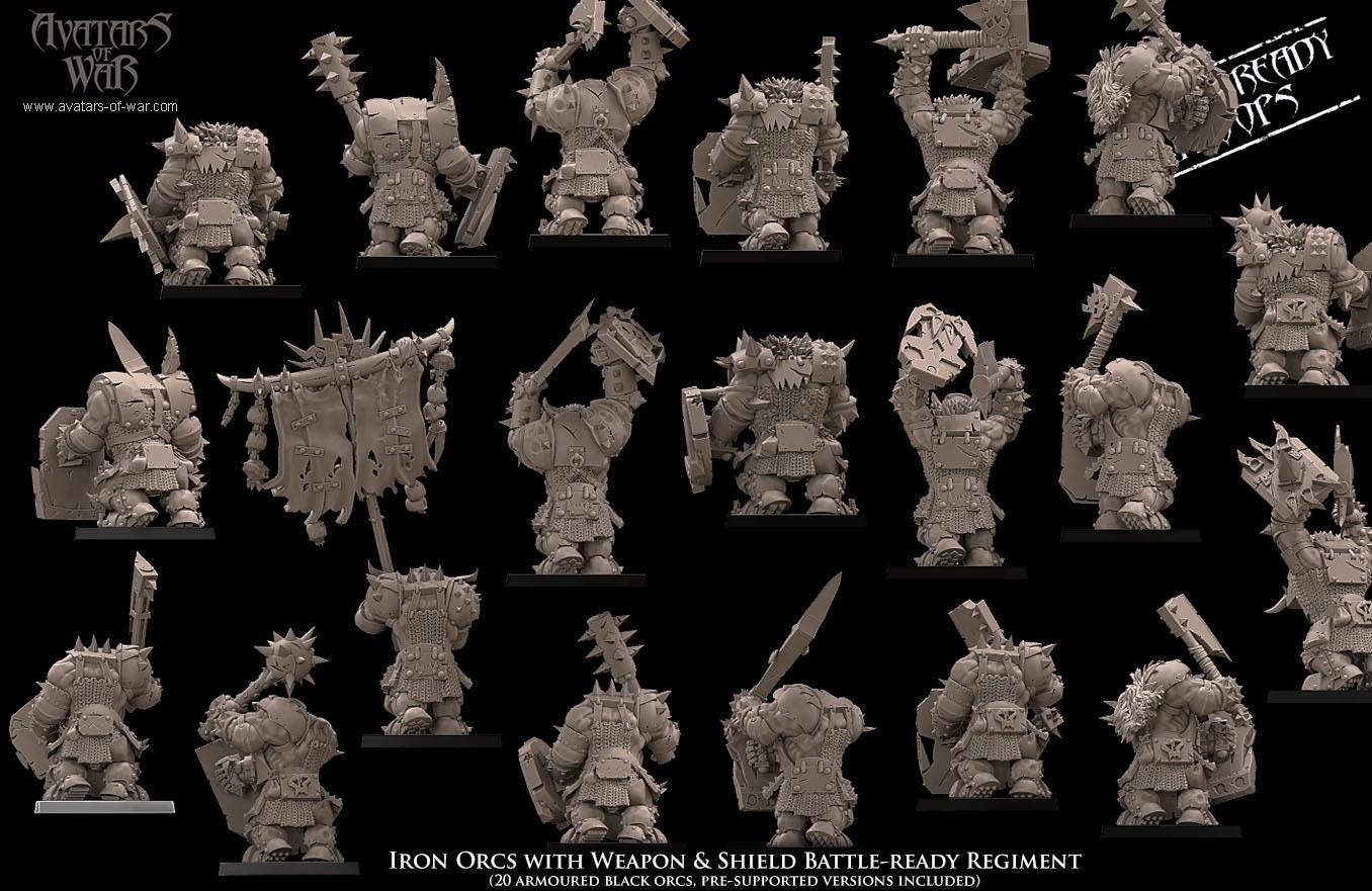 Avatars of War Iron Orcs Weapon and Shield Regiment - Fantasy / D&D (Custom Order) - product image 7 of 7