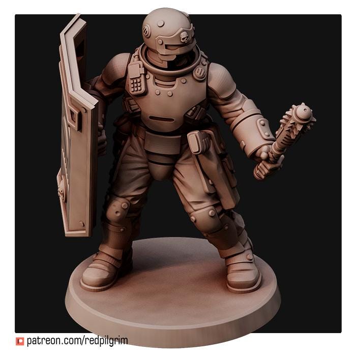 Riot Police Unit x5 Trench Crusade Compatible (Custom Order) - product image 5 of 6