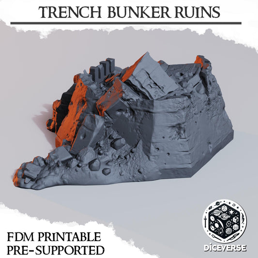 Diceverse Trench Terrain: Bunker Ruins - Trench  Compatible (Custom Order) - product image 2 of 3