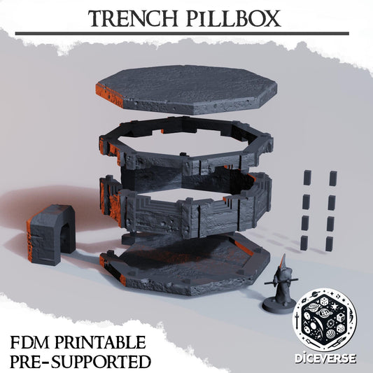 Diceverse Trench Terrain: Pillbox - Trench  Compatible (Custom Order) - product image 2 of 3