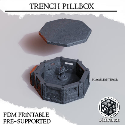Diceverse Trench Terrain: Pillbox - Trench  Compatible (Custom Order) - product image 3 of 3