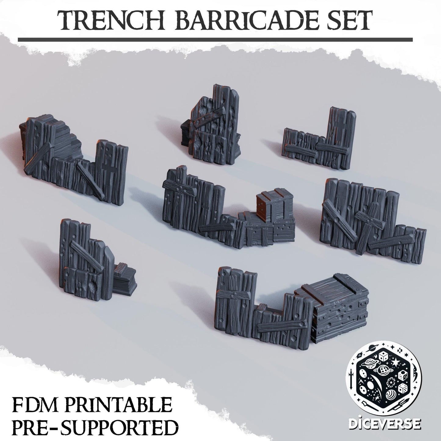 Diceverse Trench Terrain: Barricades - Trench  Compatible (Custom Order) - product image