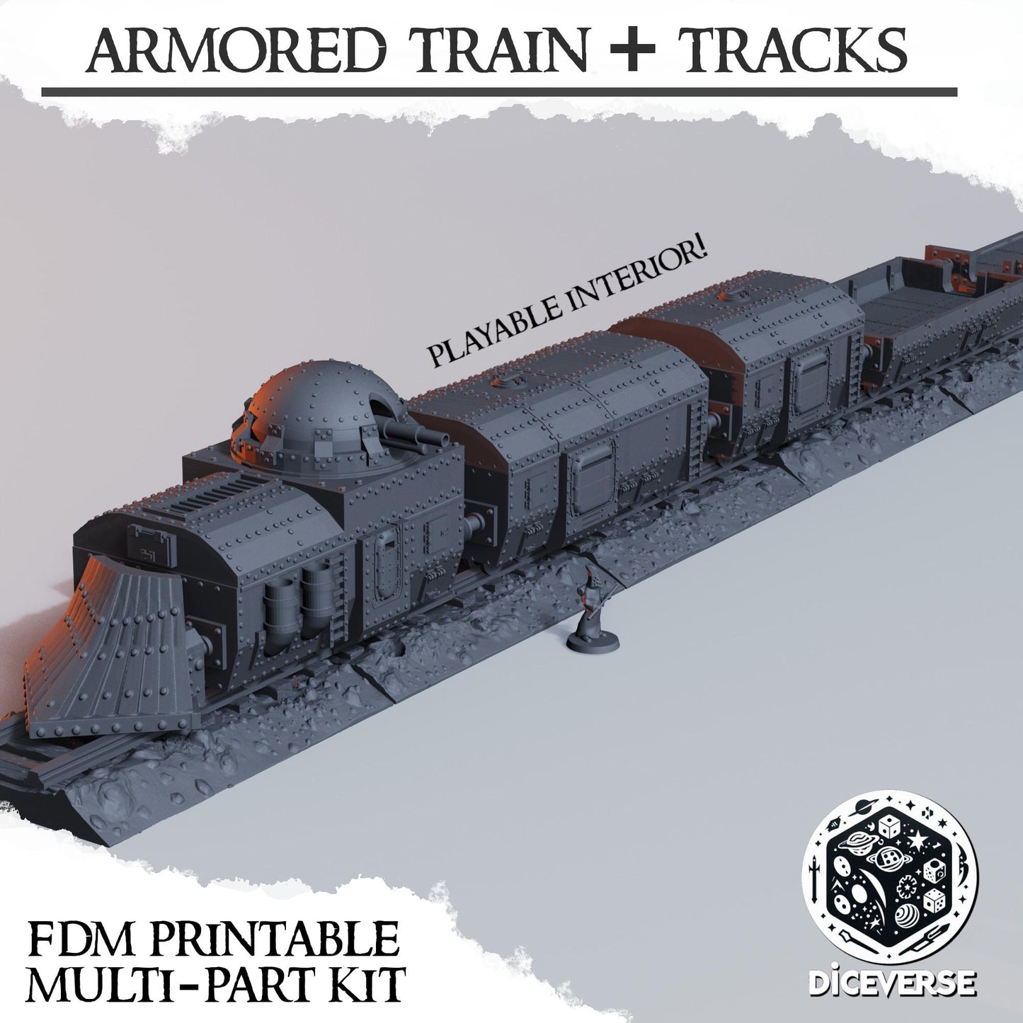 Diceverse Trench Terrain: Armored Train - Trench  Compatible (Custom Order) - product image 1 of 8