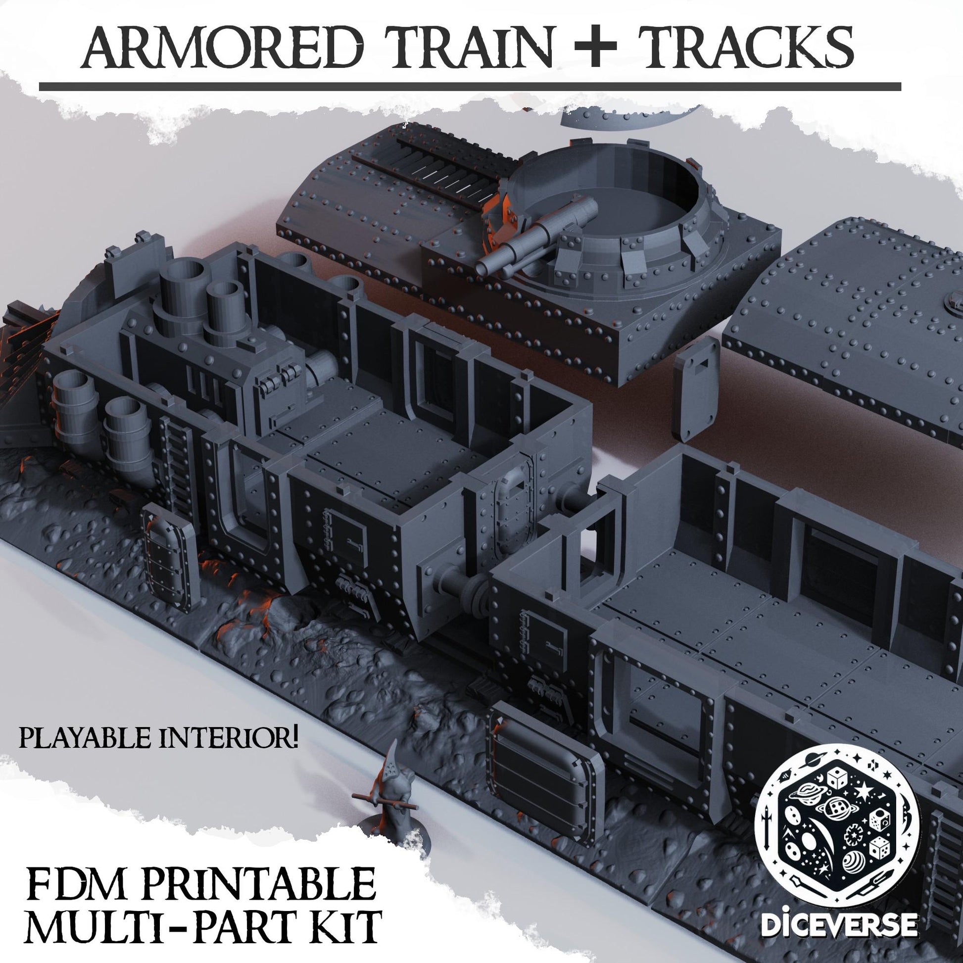 Diceverse Trench Terrain: Armored Train - Trench  Compatible (Custom Order) - product image 2 of 8