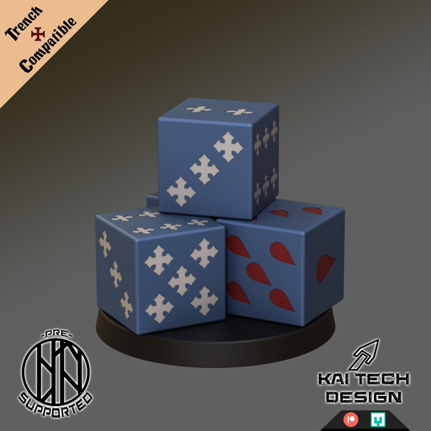 Kaitech Blood / Faith Dice - Trench  Compatible (Custom Order) - product image 1 of 2