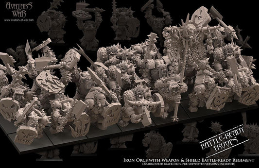 Avatars of War Iron Orcs Weapon and Shield Regiment - Fantasy / D&D (Custom Order) - product image 1 of 7