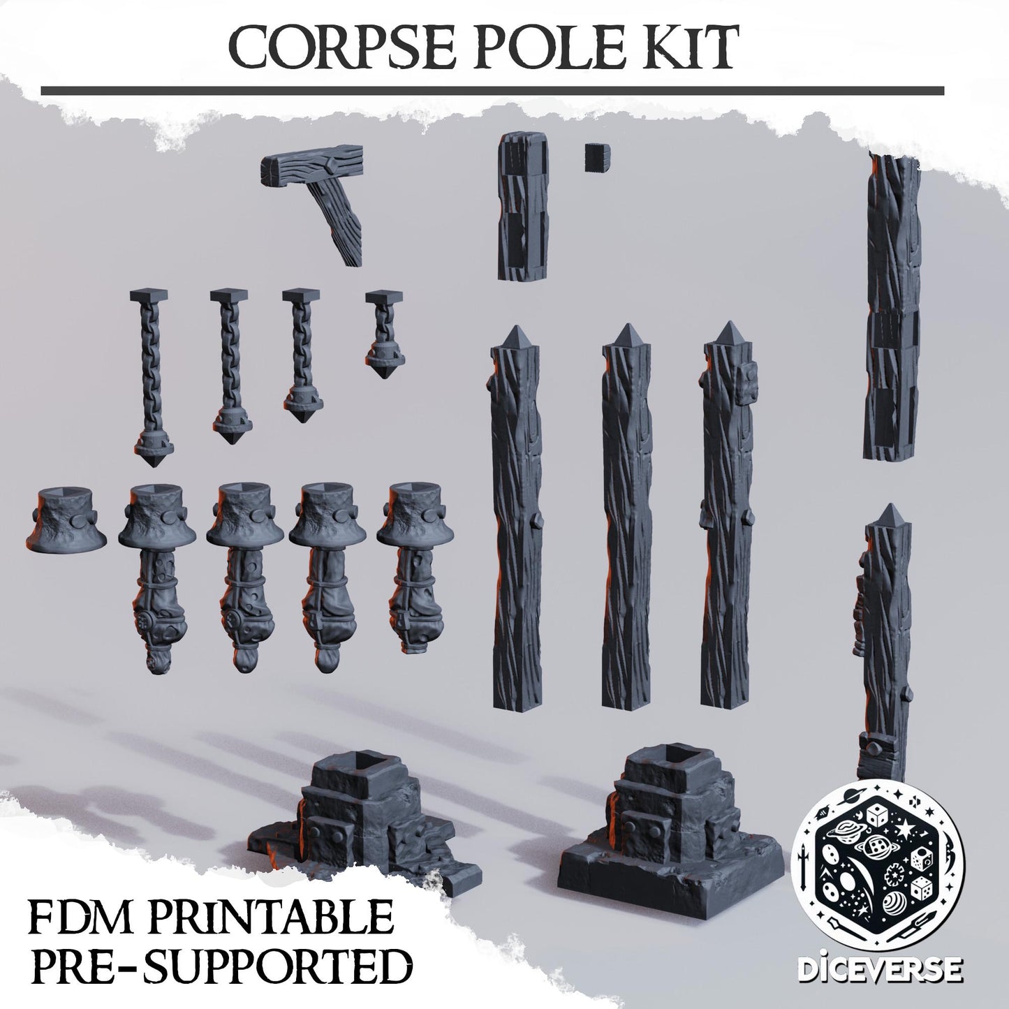 Diceverse Trench Terrain: Corpse Pole Kit - Trench  Compatible (Custom Order) - product image 3 of 3
