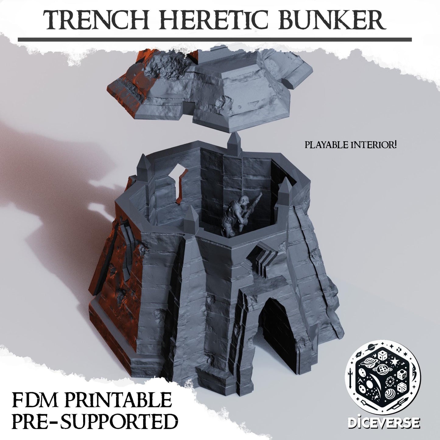 Diceverse Trench Terrain: Heretic Bunker - Trench  Compatible (Custom Order) - product image 2 of 2
