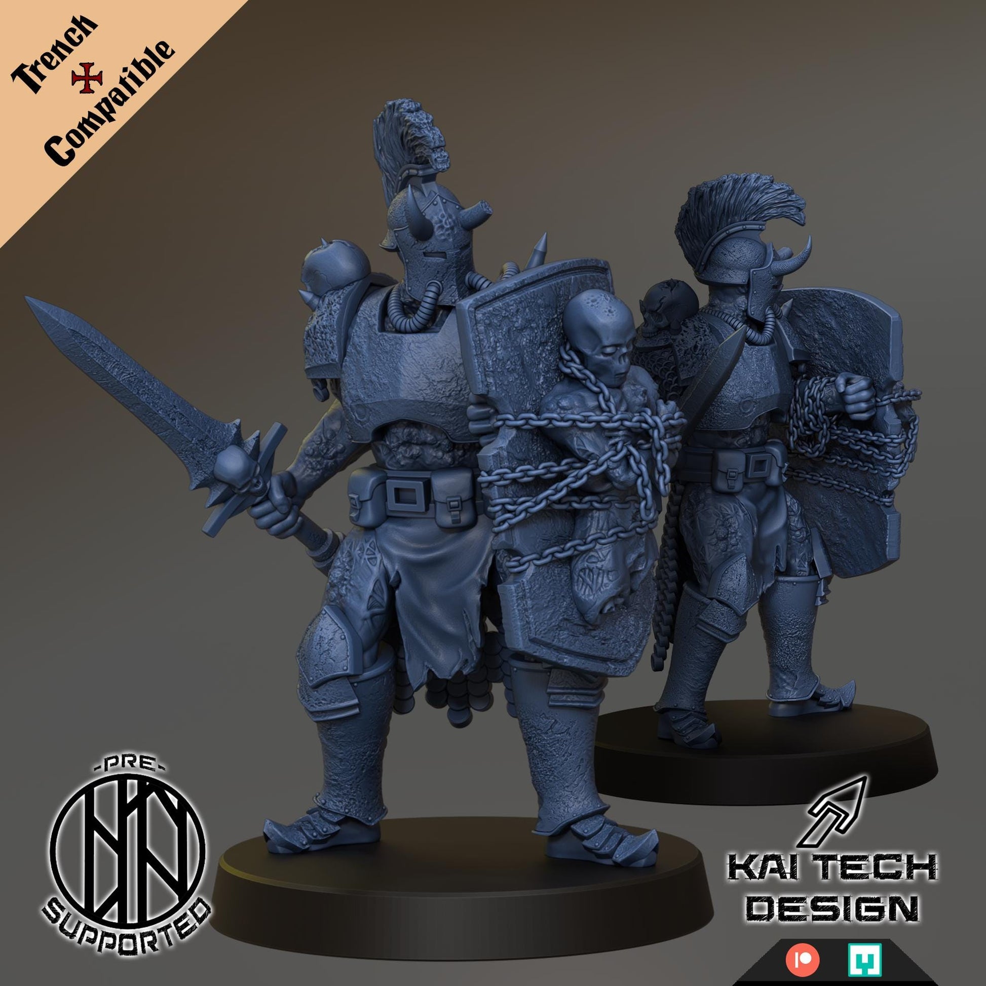 Kaitech Heretics Anointed Knight Sword and Shield - Trench  Compatible (Custom Order) - product image