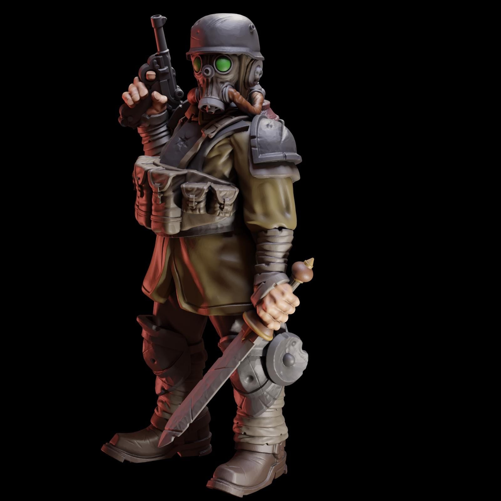 Stormforge Miniatures Heretic Marine Captain 01 - Trench  Compatible (Custom Order) - product image 3 of 5