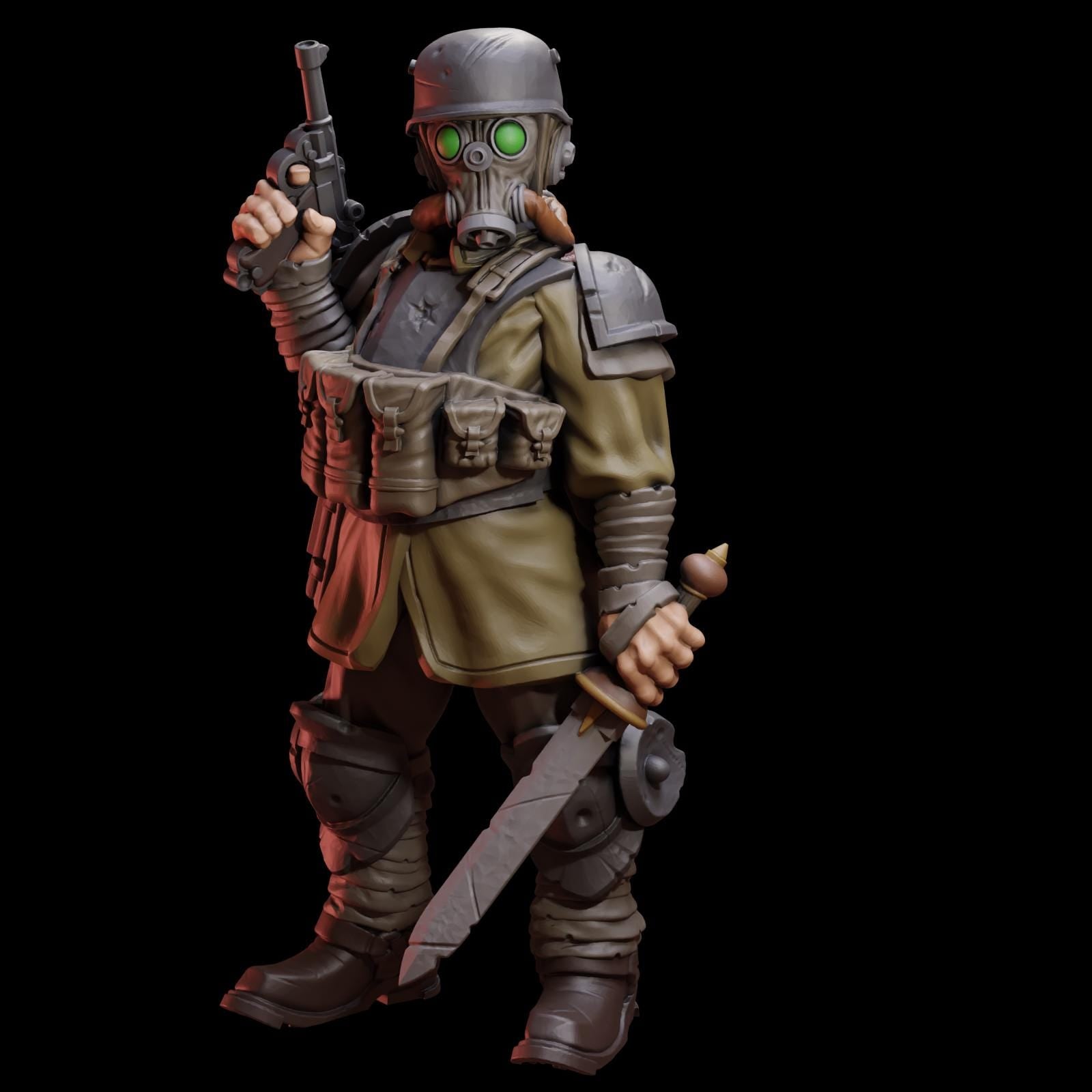 Stormforge Miniatures Heretic Marine Captain 01 - Trench  Compatible (Custom Order) - product image 1 of 5