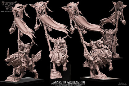 Avatars of War Goblin Mounted Battle Standard Bearer - Fantasy / D&D (Custom Order) - product image 1 of 2