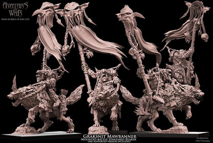Avatars of War Goblin Mounted Battle Standard Bearer - Fantasy / D&D (Custom Order) - product image 2 of 2