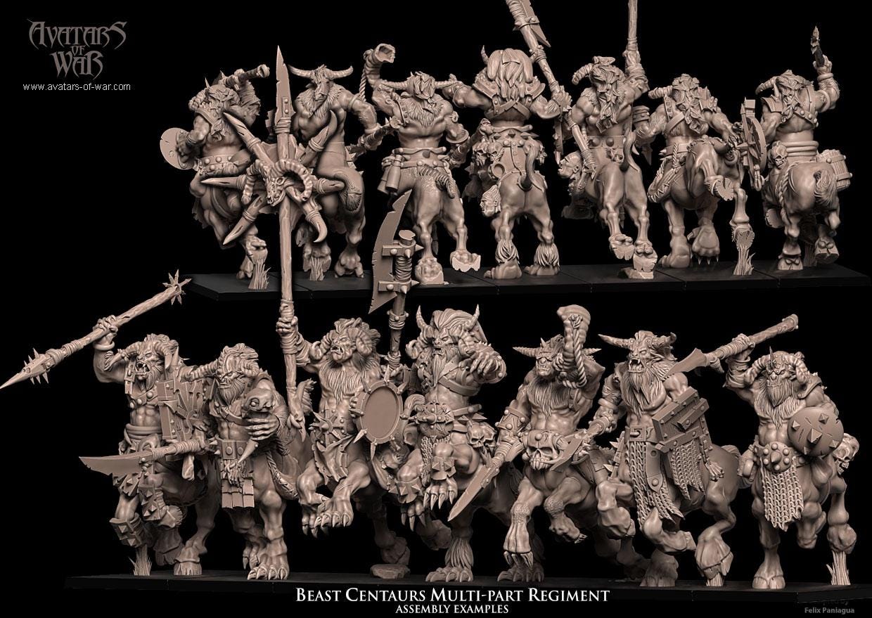Avatars of War Beast Centaurs - Multipart Regiment - Fantasy / D&D (Custom Order) - product image 1 of 4