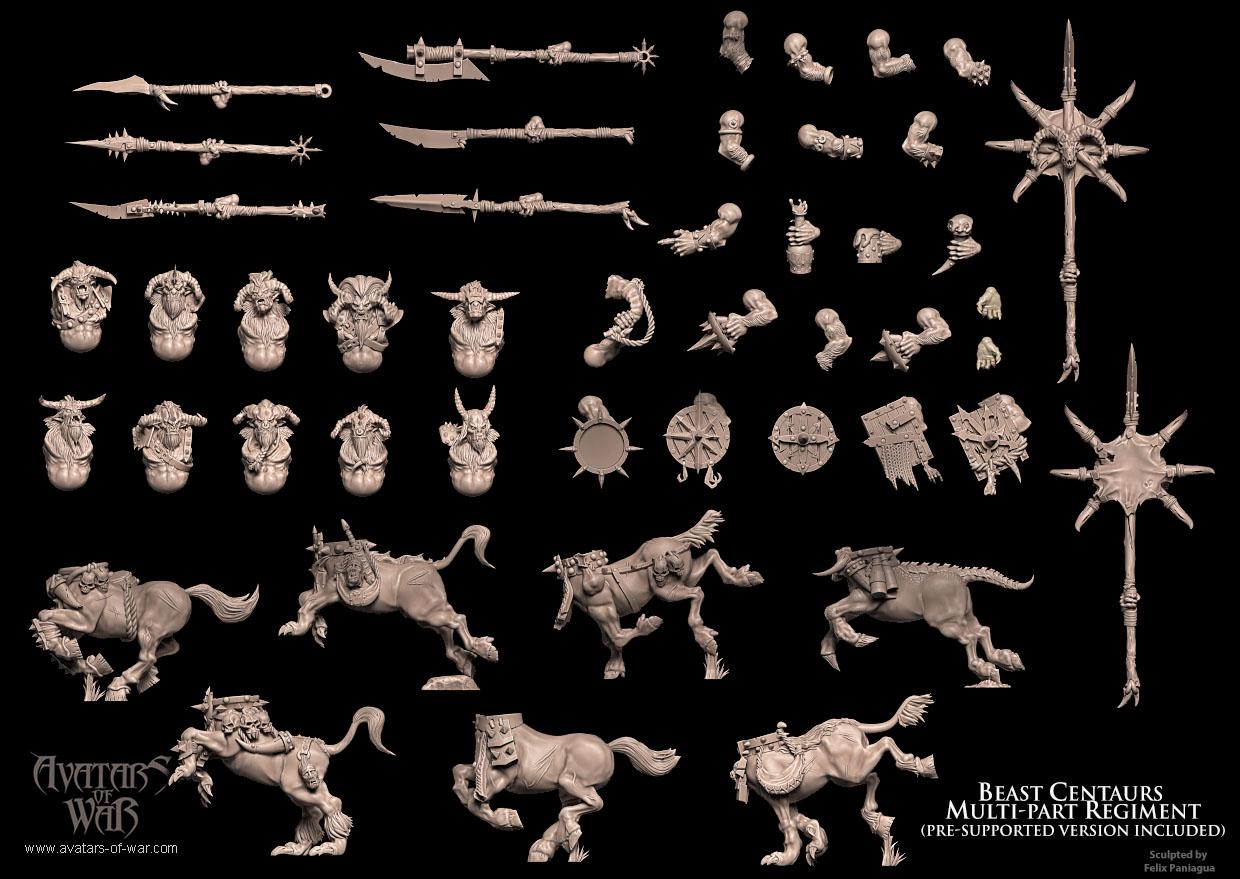 Avatars of War Beast Centaurs - Multipart Regiment - Fantasy / D&D (Custom Order) - product image 4 of 4