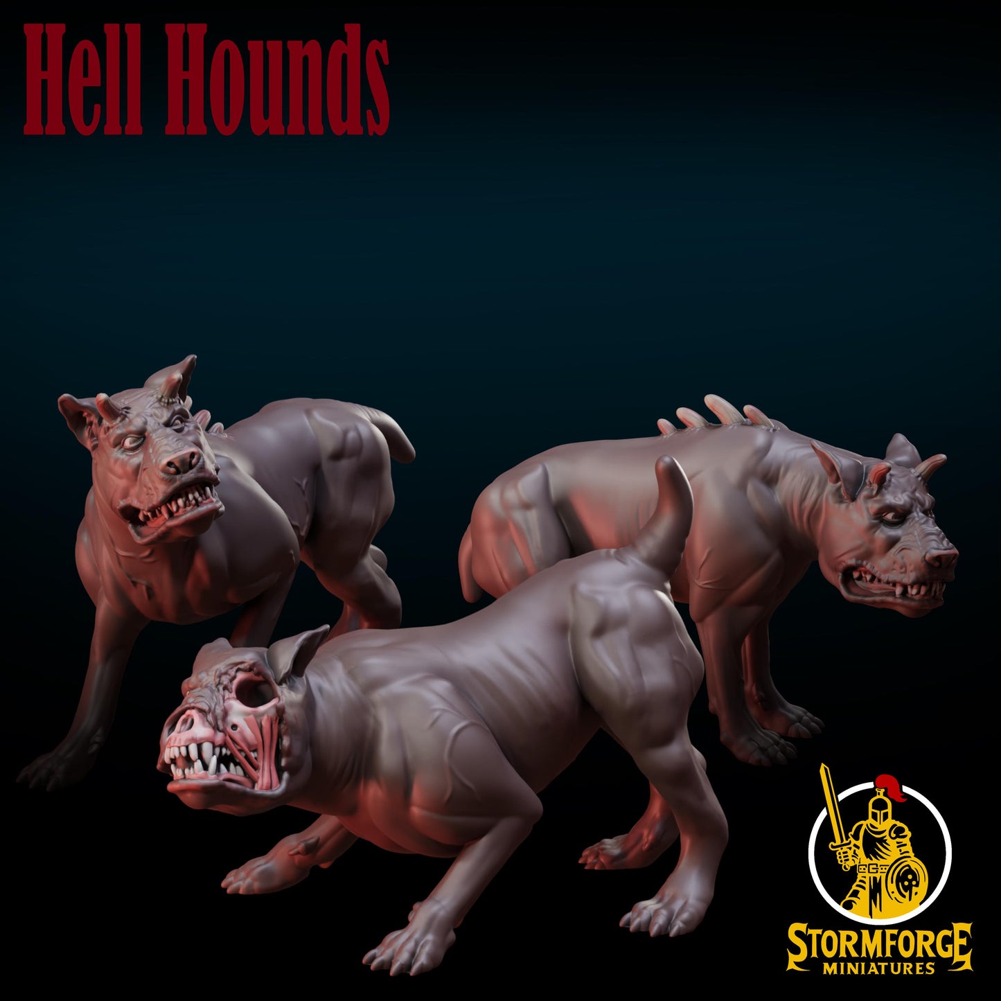 Stormforge Miniatures Heretic Hell Hounds - Trench  Compatible (Custom Order) - product image 1 of 7