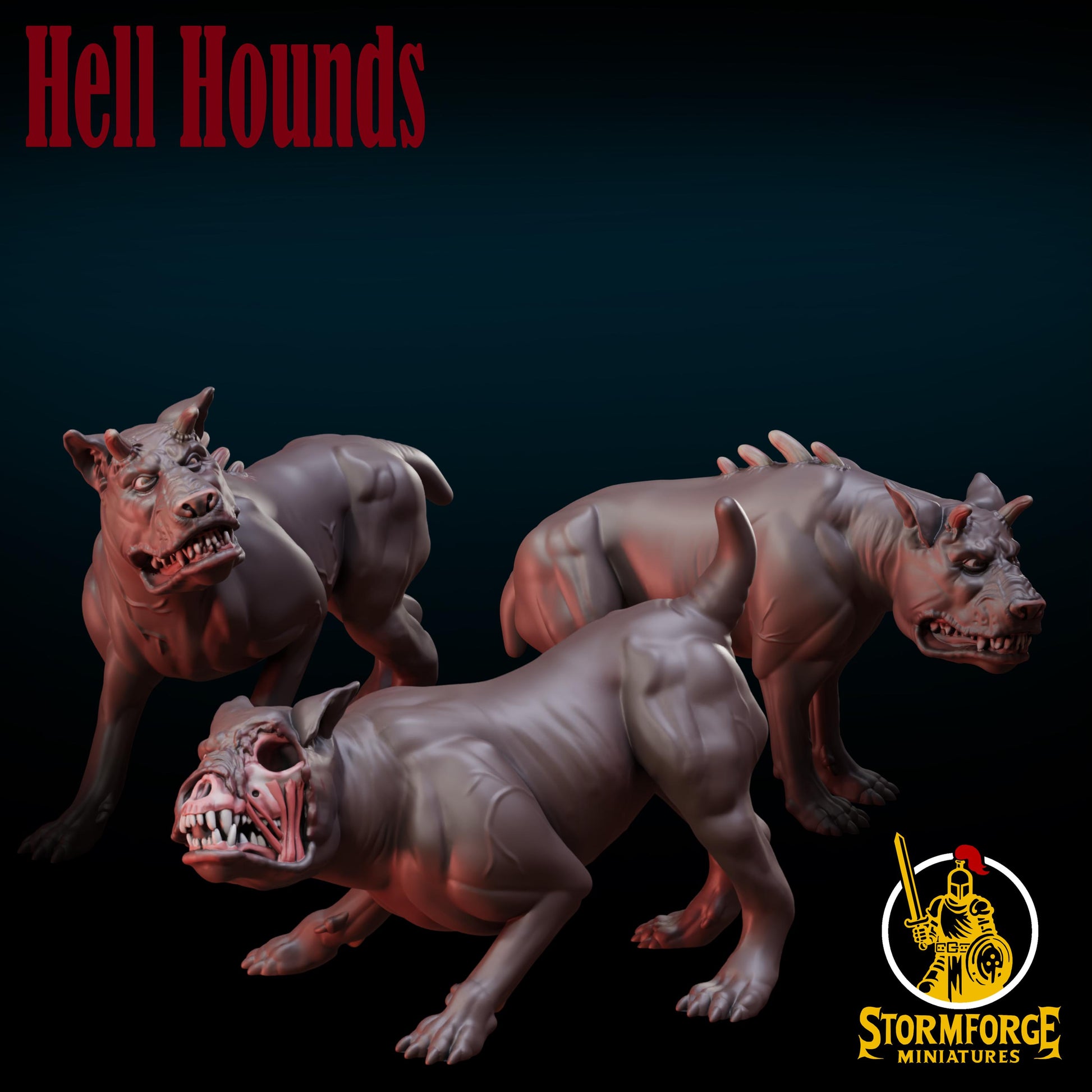 Stormforge Miniatures Heretic Hell Hounds - Trench  Compatible (Custom Order) - product image 1 of 7
