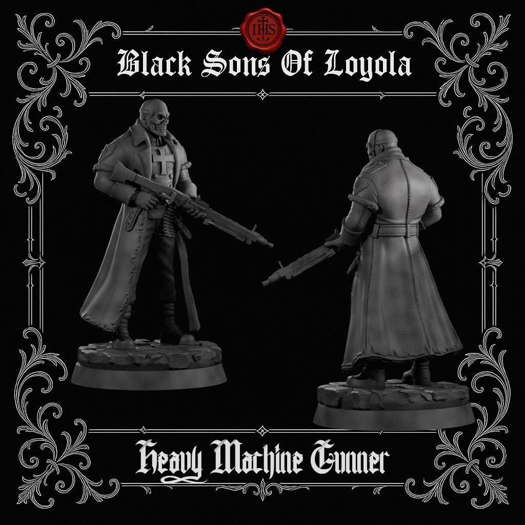 Proxy Realms Sons of Loyola - Heavy Machine Gunner 1 - Trench  Compatible (Custom Order) - product image 2 of 2