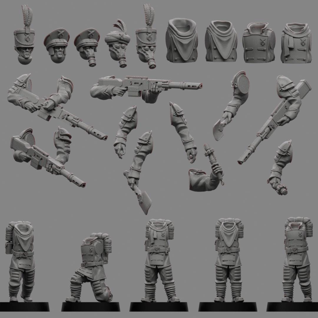 Sedivalle Koszaryn Infantry x5 - Trench  Compatible (Custom Order) - product image 1 of 2