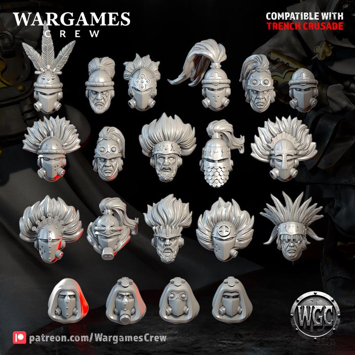 Wargames Crew Abyssinian Colonial Phalanx Heads - Trench  Compatible (Custom Order) - product image 2 of 2
