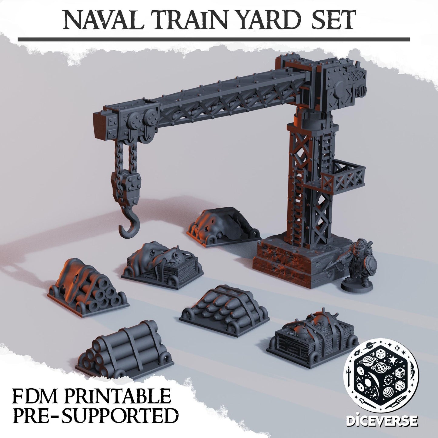 Diceverse Trench Terrain: Naval Train Yard Set - Trench  Compatible (Custom Order) - product image 1 of 3