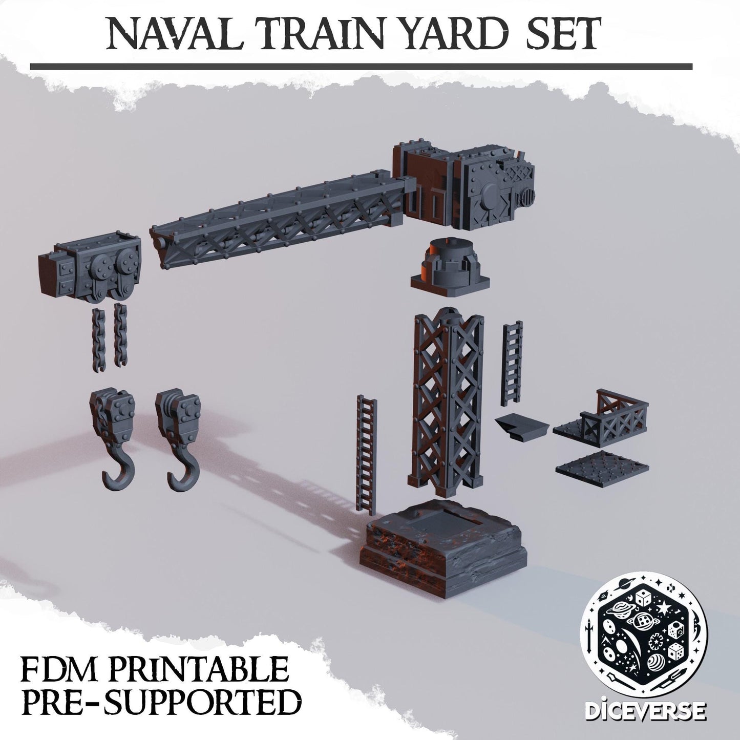 Diceverse Trench Terrain: Naval Train Yard Set - Trench  Compatible (Custom Order) - product image 2 of 3