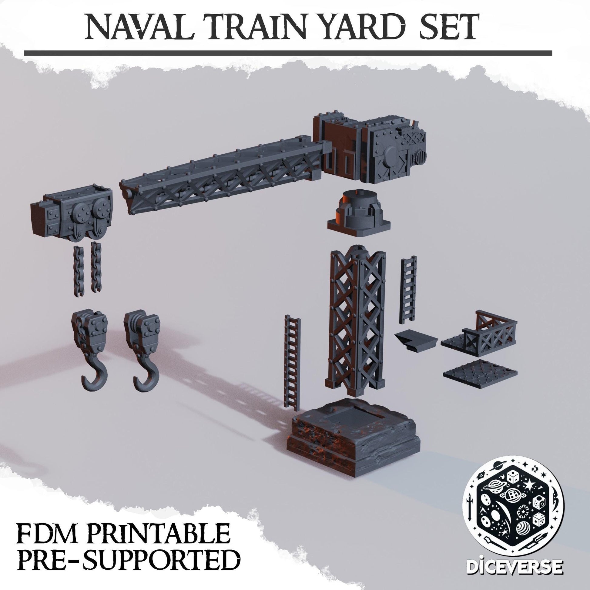 Diceverse Trench Terrain: Naval Train Yard Set - Trench  Compatible (Custom Order) - product image 2 of 3