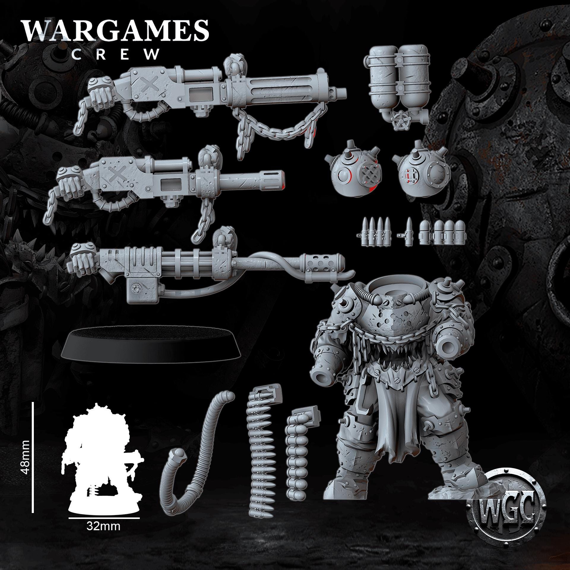 Wargames Crew Abyssal Iron Gorger (shooting weapon) - Trench  Compatible (Custom Order) - product image 3 of 3