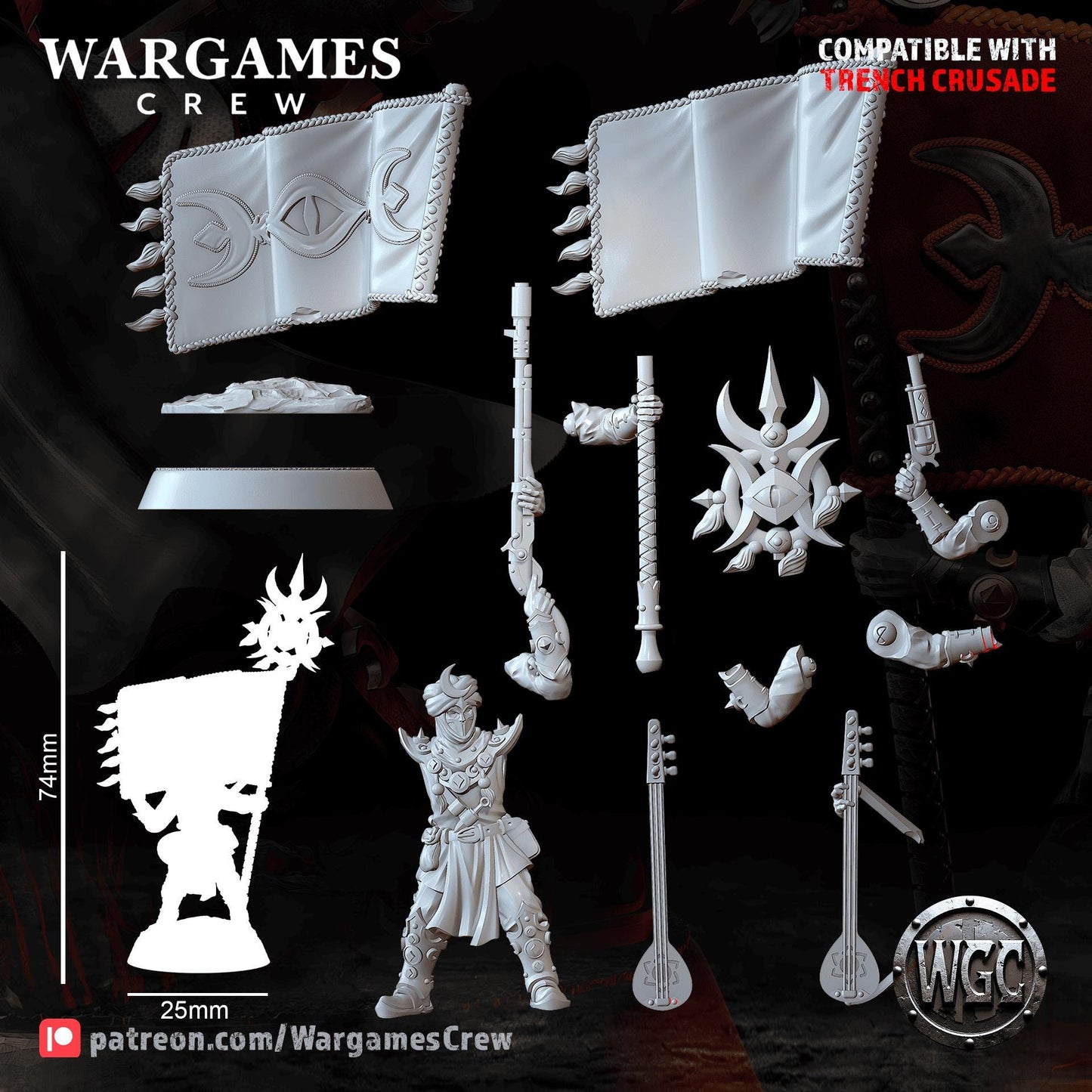 Wargames Crew Murideen Acolytes Command - Trench  Compatible (Custom Order) - product image 5 of 7