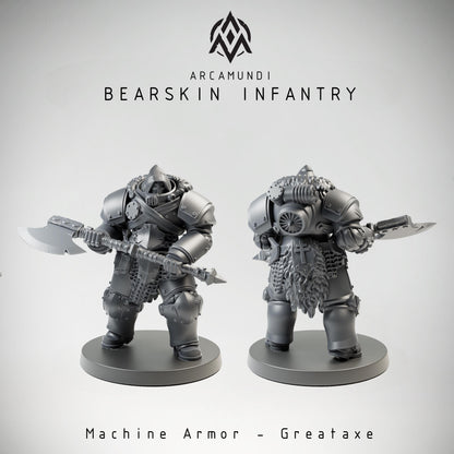 Arcamundi Bearskin Infantry - Machine Armor - Great Axe - Trench  Compatible (Custom Order) - product image 1 of 2