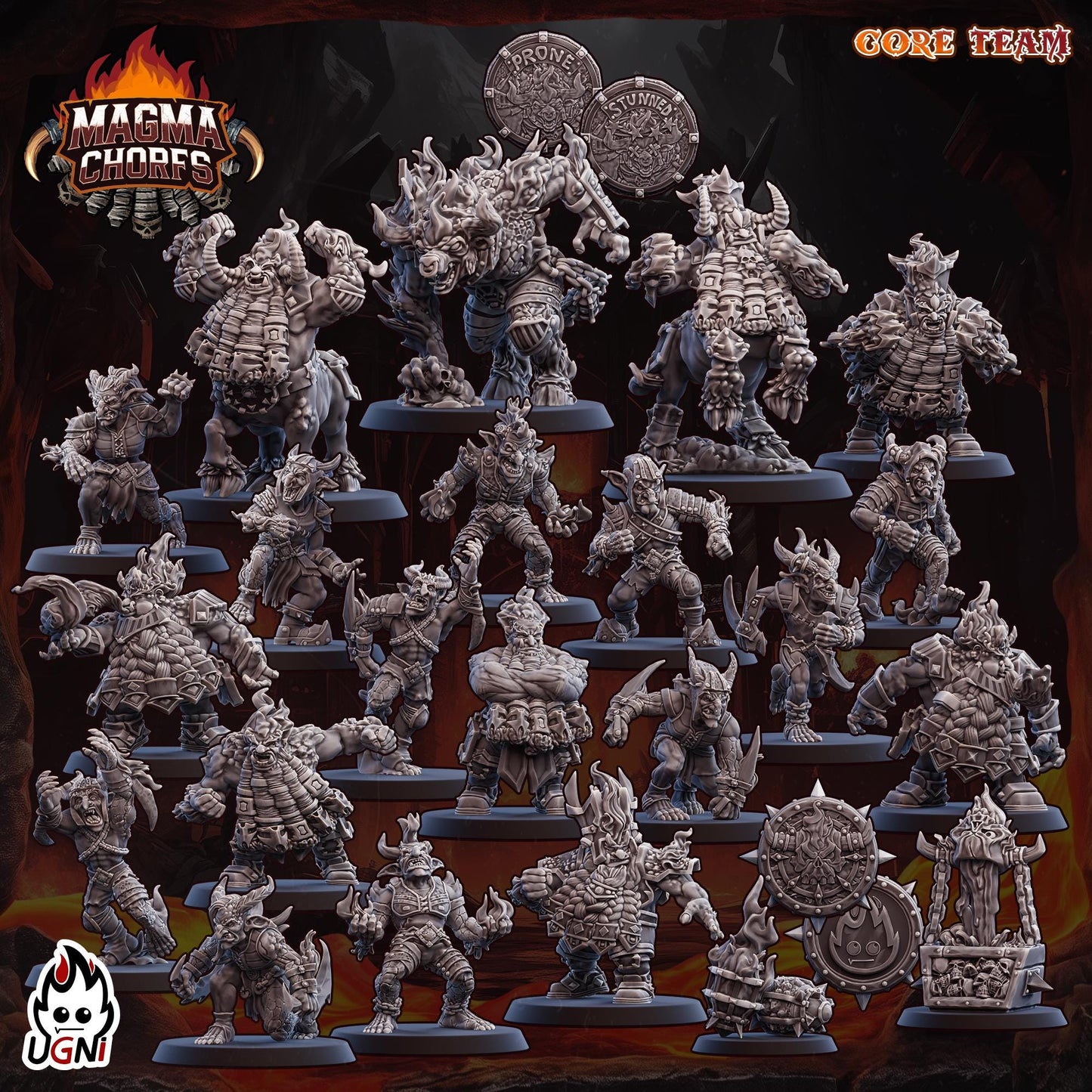 Magma Dwarfs Chaos - Designed by UGNI Miniatures - Fantasy Football - product image 1 of 10