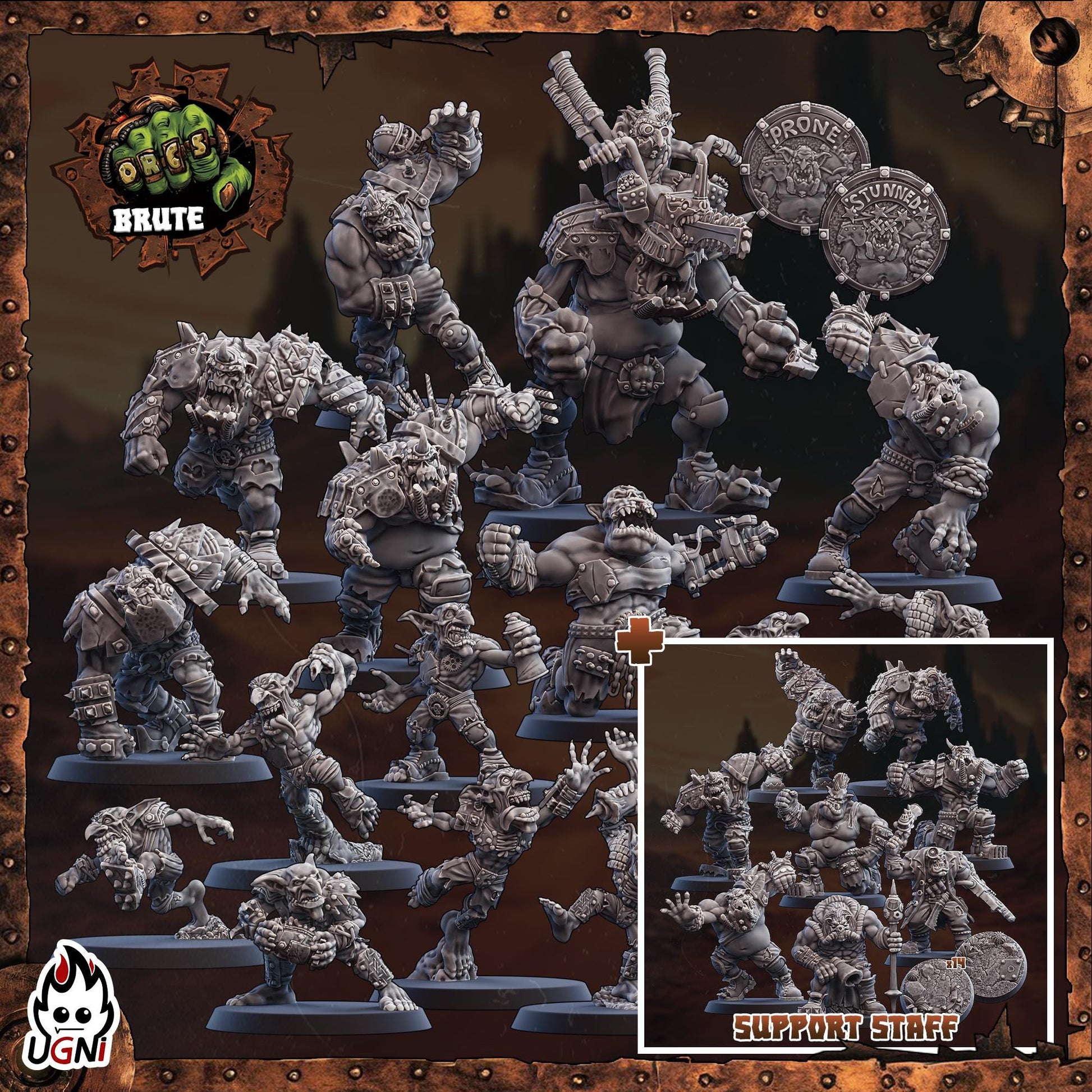 Brute Orcs (Mad Max) Designed by UGNI Miniatures - Fantasy Football - product image 10 of 10