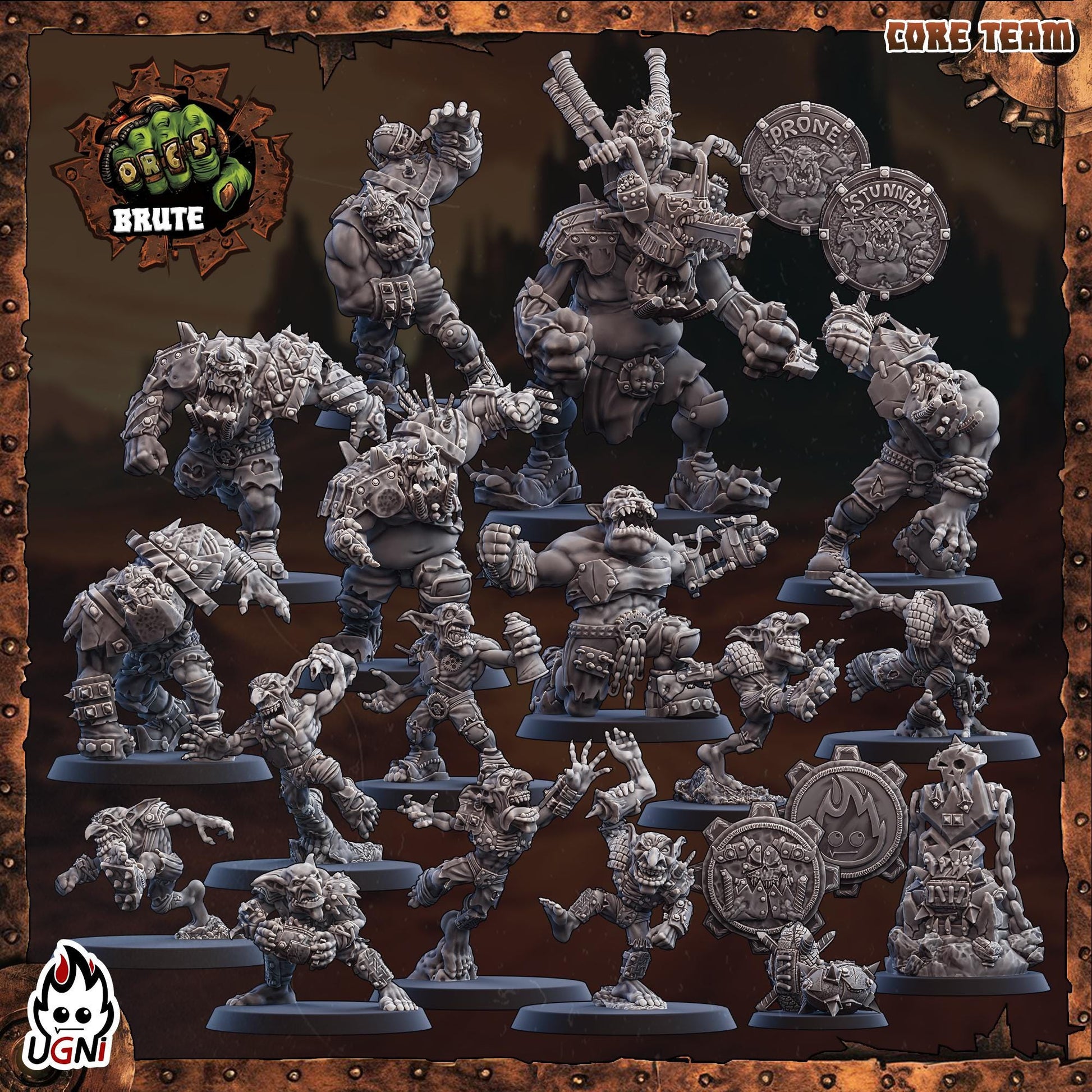 Brute Orcs (Mad Max) Designed by UGNI Miniatures - Fantasy Football - product image 1 of 10