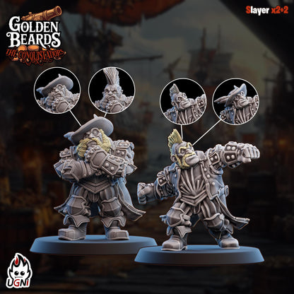 Golden Beards Dwarves (Conquistador Style) - Designed by UGNI Miniatures - Fantasy Football - product image 4 of 8