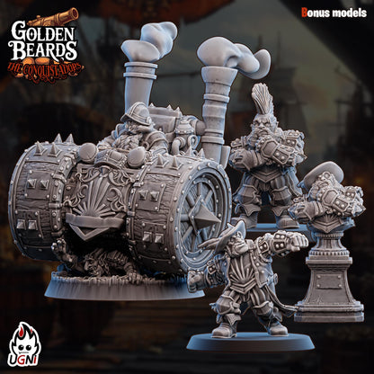 Golden Beards Dwarves (Conquistador Style) - Designed by UGNI Miniatures - Fantasy Football - product image 8 of 8