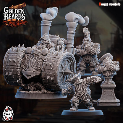 Golden Beards Dwarves (Conquistador Style) - Designed by UGNI Miniatures - Fantasy Football - product image 8 of 8